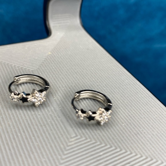 Jewelry - Silver star hoop earrings